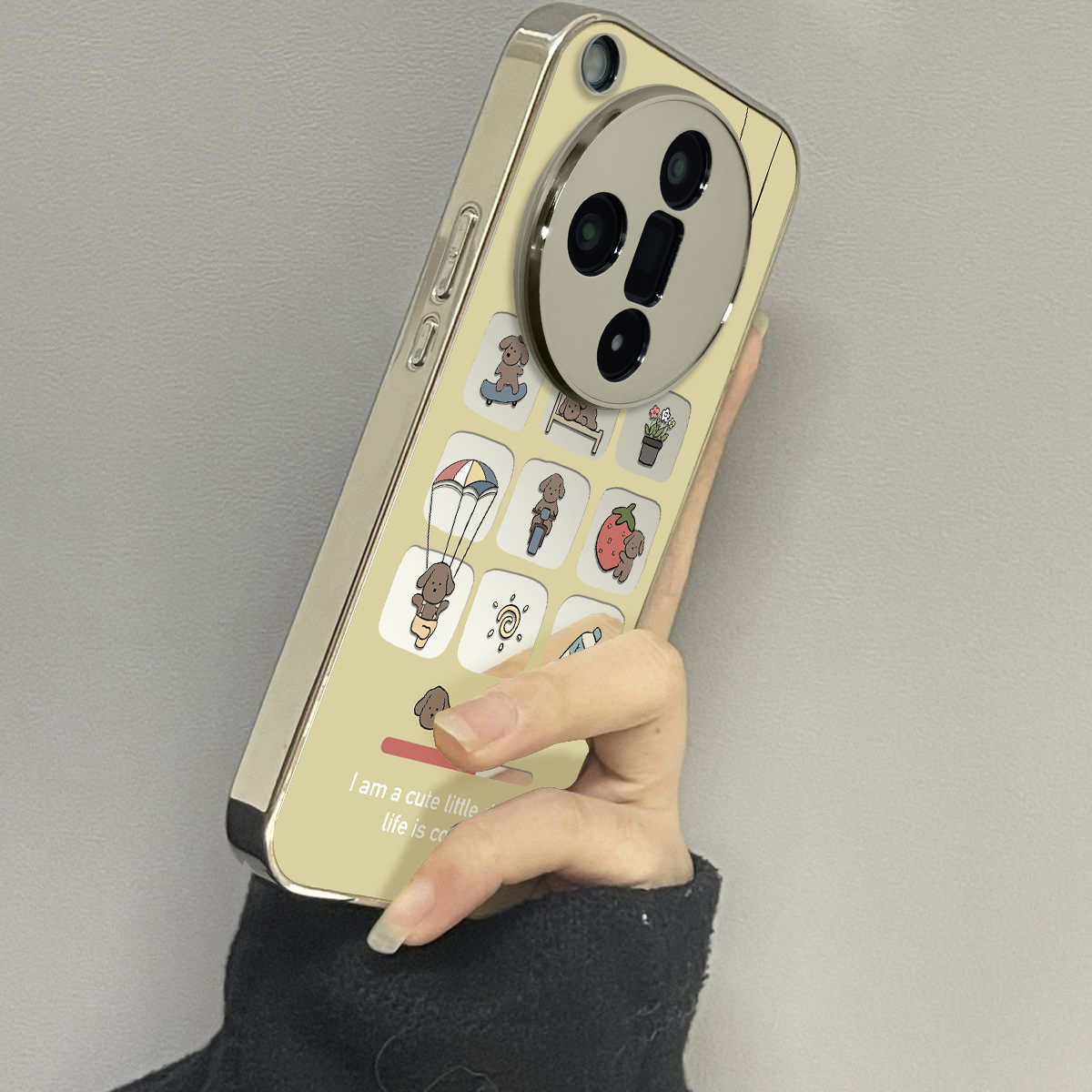 适用于oppofindx7Ultra手机壳电镀镜面滑翔小狗高级感oppoa2/3pro外硅胶全包防摔FINDX5/6pro套新款女x7至尊