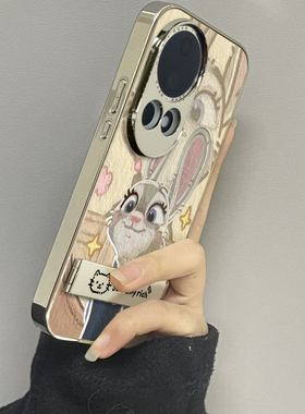 适用于华为nova12ultra手机壳镜面镂空兔子Nove5/6/7se外硅胶8全包防摔Hinova9男女潮牌硬nova10/11pro套情侣