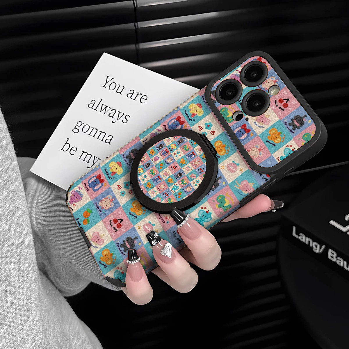 适用于苹果17promax手机壳带挂绳棋盘格象iphone14/16pro套硅胶xs全包防摔斜跨15ultra套网红11新款xr女13PRO