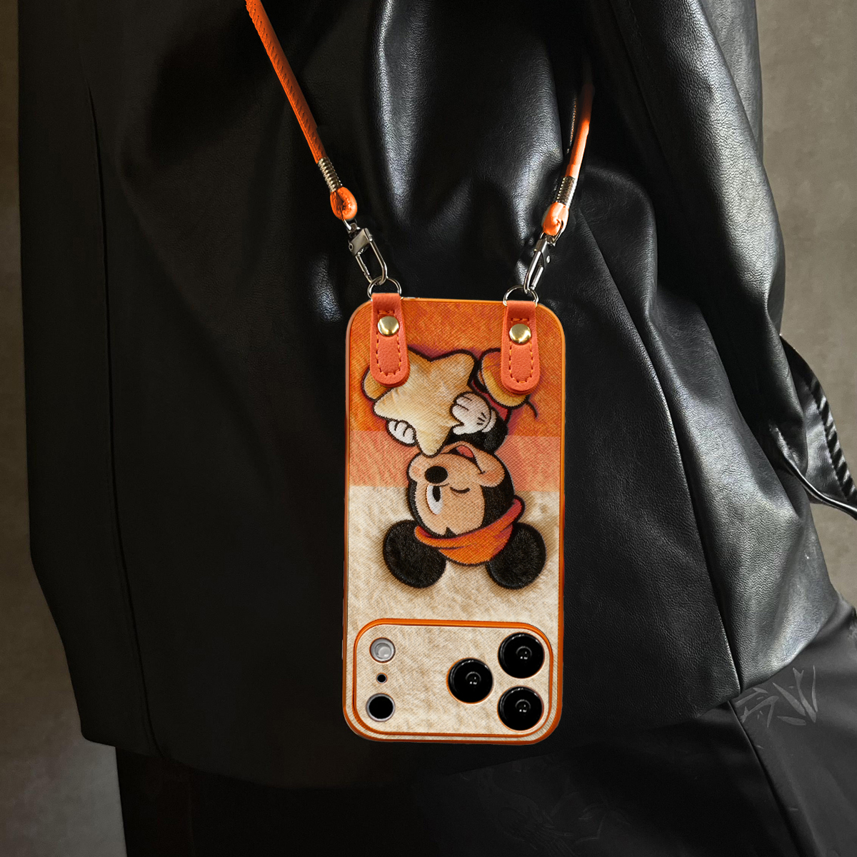 适用于荣耀500Pro手机壳抱枕米奇华为x70斜跨x40/50全包400防摔90新款女60/70/80套2/300带挂绳magic8/7/6pro