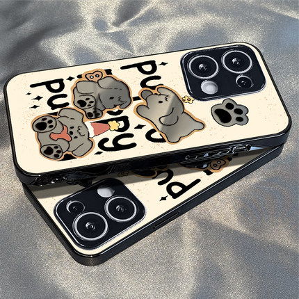 适用于OPPOReno14Pro手机壳镂空狗狗镜面高级感a2/a3pro硅胶全包5防摔6新款男女7/8/9潮Reno10/11pro十12套13