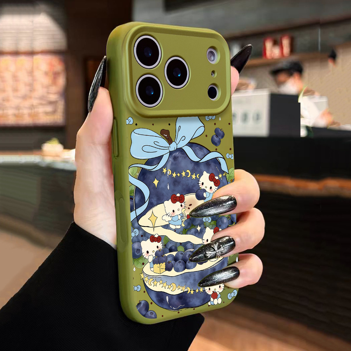 适用于苹果17promax手机壳液态硅胶蓝莓KT猫iphone14/16套xs全包防摔Air高级感15PLUS套绿色12新款男女13PRO