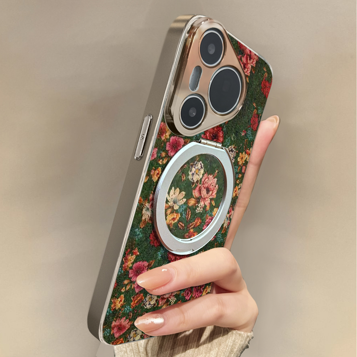 适用于华为Pura70pro手机壳磁吸红花绿叶Mate60/70pro十套50/40全包防摔P60/80带挂绳Nova14ultra/13/12外7/9