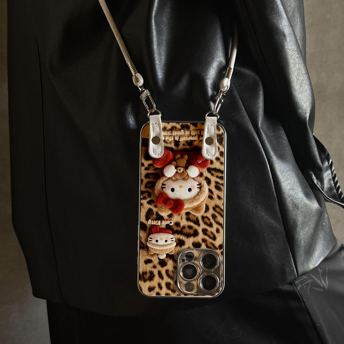 适用于OPPOReno14Pro手机壳抱熊KT猫新款带挂绳FINDx8s/x7ultra全包x6/5防摔a58硅胶7/8/9女10/11pro十12套13