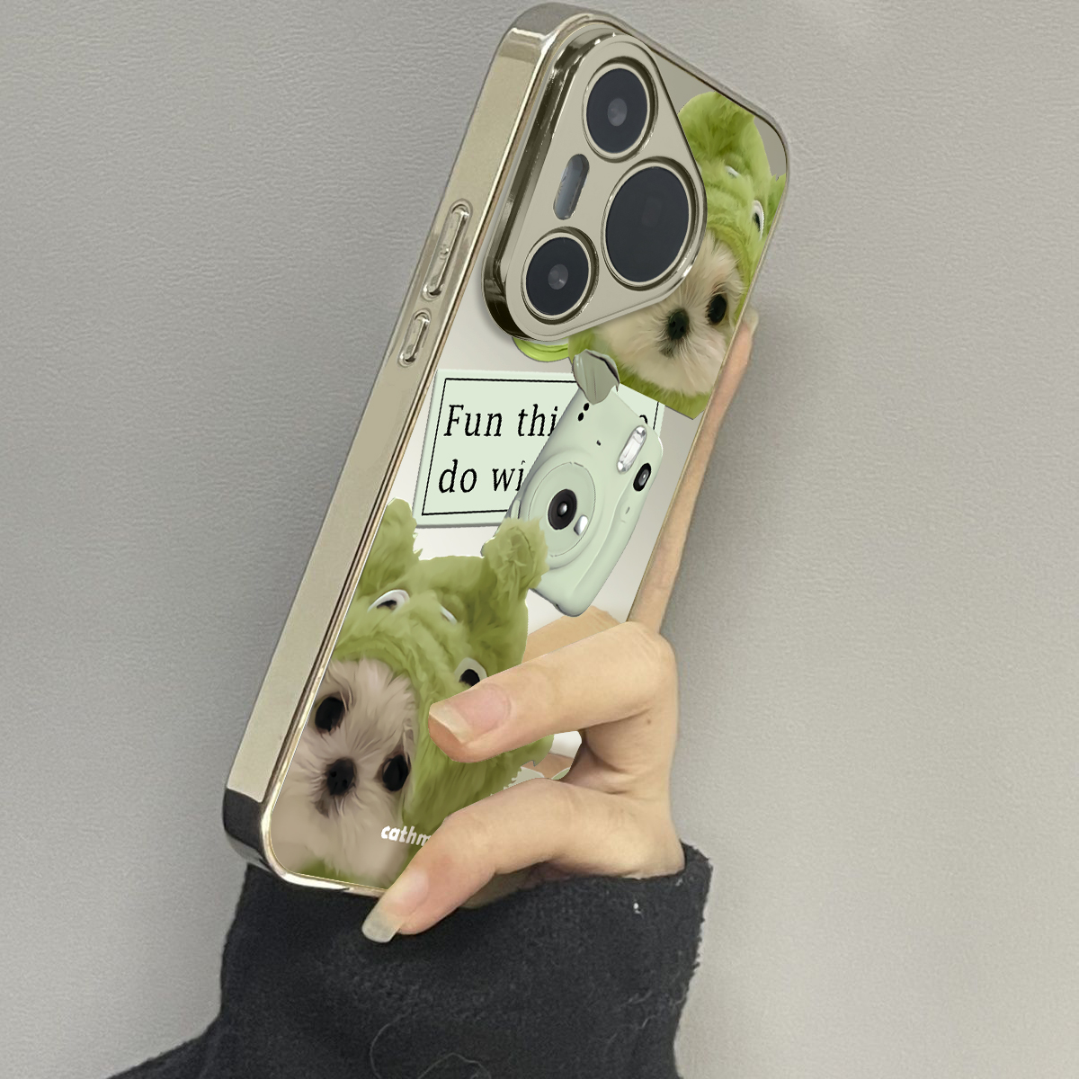 用于华为pura70proUltra手机壳镜面绿帽狗狗p40高级感p50e硅胶全包防摔P60外新款网红男女潮牌P70pro十套硬