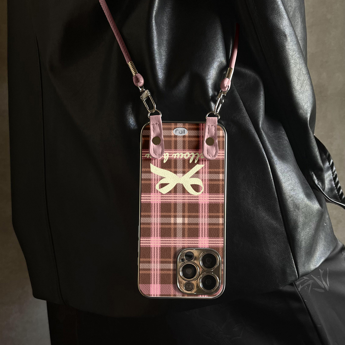 适用于OPPOReno15Pro手机壳粉棕布纹新款x9带挂绳FINDx8s/x7ultra全包x6/5防摔硅胶7/8/9女10/11pro12套13/14