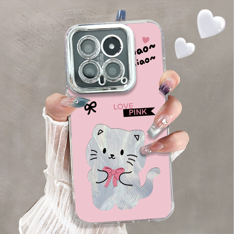 自带镜头膜适用于小米14Ultra手机壳领结猫咪高级感10/11青春版/12spro硅胶全包防摔12x网红新款女13pro套14