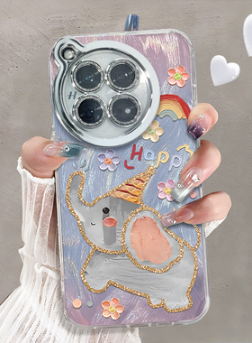 自带镜头膜适用于一加12手机壳金边小象高级感1加3v硅胶全包防摔1+10T外新款一加11女潮牌一加ace2/3pro套软