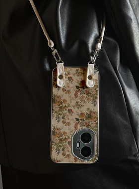 适用于荣耀400Pro手机壳素香映红华为x70斜跨x40/50全包100防摔90新款女60/70/80外2/300带挂绳magic7/6pro套