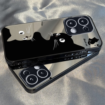 适用于OPPOReno14Pro手机壳大眼猫咪镜面高级感a2/a3pro硅胶全包5防摔6新款男女7/8/9潮Reno10/11pro十12套13