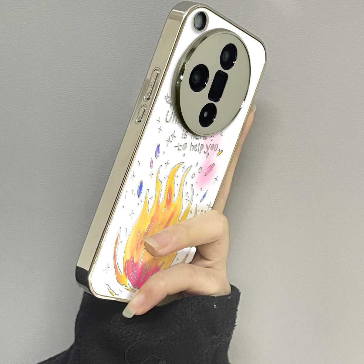 适用于oppofindx7Ultra手机壳电镀镜面炫彩火焰高级感oppoa2/3pro外硅胶全包防摔FINDX5/6pro套新款女x7至尊