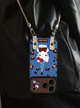 适用于OPPOReno15Pro手机壳蓝底KT猫新款x9带挂绳FINDx8s/x7ultra全包x6/5防摔硅胶7/8/9女10/11pro12套13/14