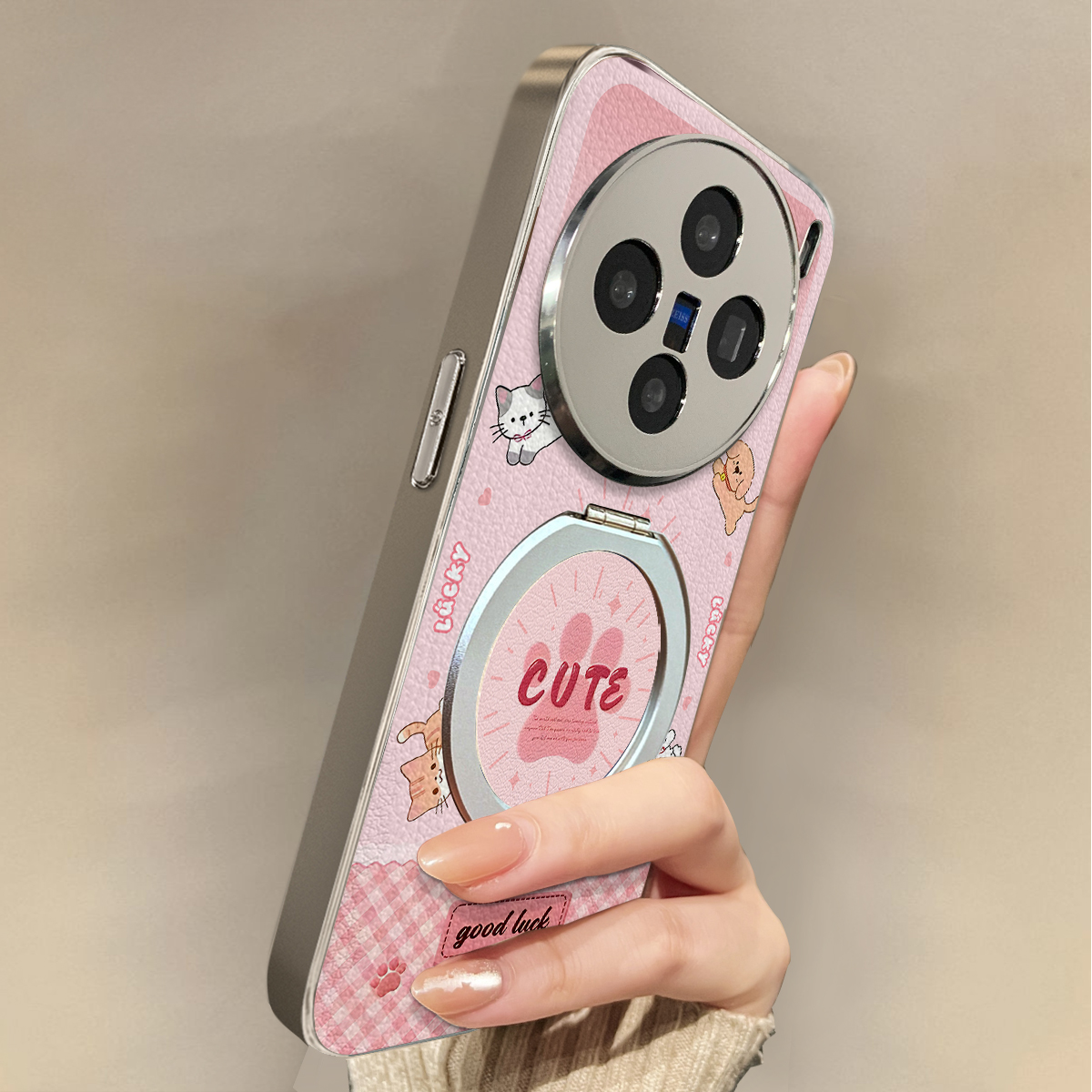 适用于vivox300Pro手机壳新款围圈猫犬X100pro/90S/80斜跨全包S30promini/20/19套防摔Y300带挂绳女X200ULTRA