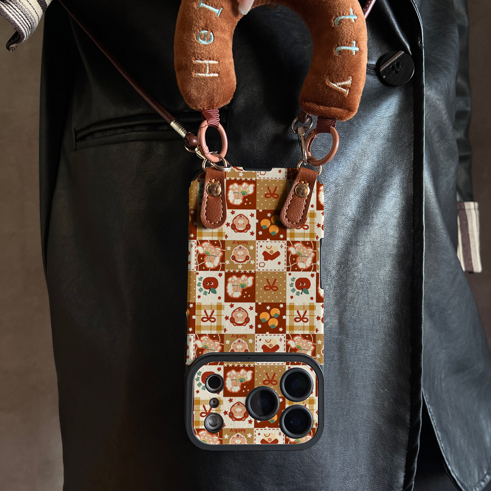 适用于苹果17promax手机壳带挂绳方格小马iphone14/16pro套硅胶xs全包防摔斜跨15ultra套网红11新款xr女13PRO,3C数码配件,手机保护套/壳,淘宝优惠券,粉丝福利购,淘宝优惠卷