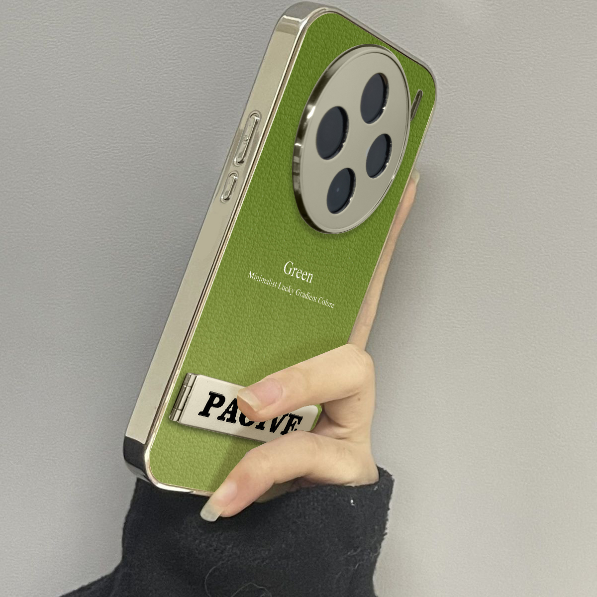 适用于vivox100pro手机壳羊皮渐变绿色高级感vivix60/70/80外硅胶全包防摔y200i新款女潮牌vivox90s/x100套软