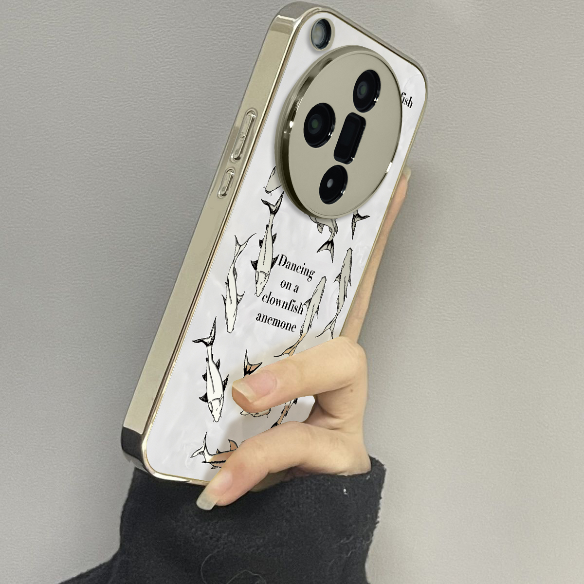 适用于oppofindx7Ultra手机壳电镀镜面波纹鱼群高级感oppoa2/3pro外硅胶全包防摔FINDX5/6pro套新款女x7至尊