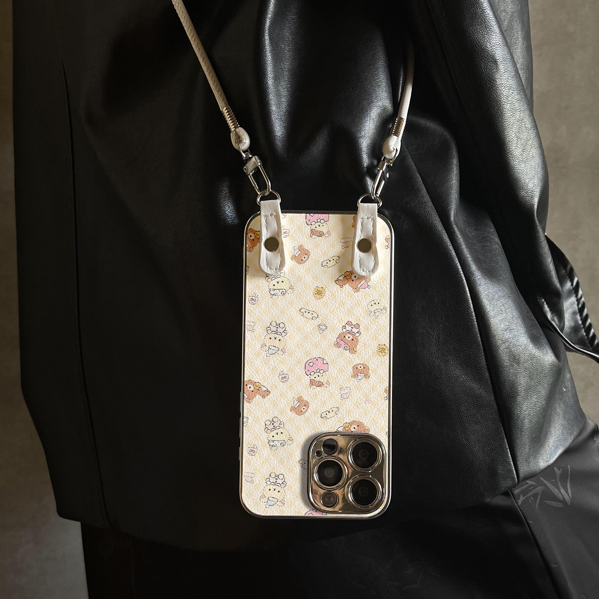 适用于OPPOReno15Pro手机壳满铺熊宝新款带挂绳FINDx8s/x7ultra全包x6/5防摔a58硅胶7/8/9女10/11pro十12套13