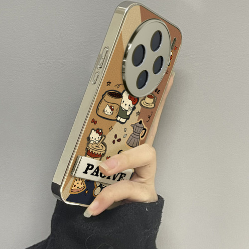 适用于vivox200promini手机壳羊皮奶茶KT猫高级感vivix60/70/80外硅胶全包防摔y200i新款女vivox90/x100s套软