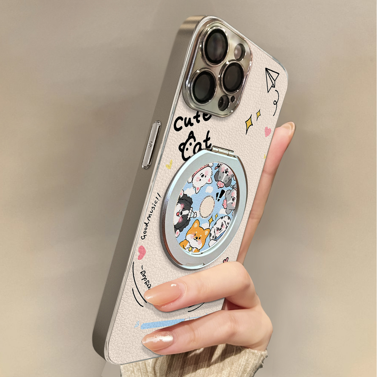 适用于苹果17promax手机壳带磁吸狗狗唱片iphone14/16pro套硅胶xs全包防摔斜跨15ultra套网红11新款xr女13PRO