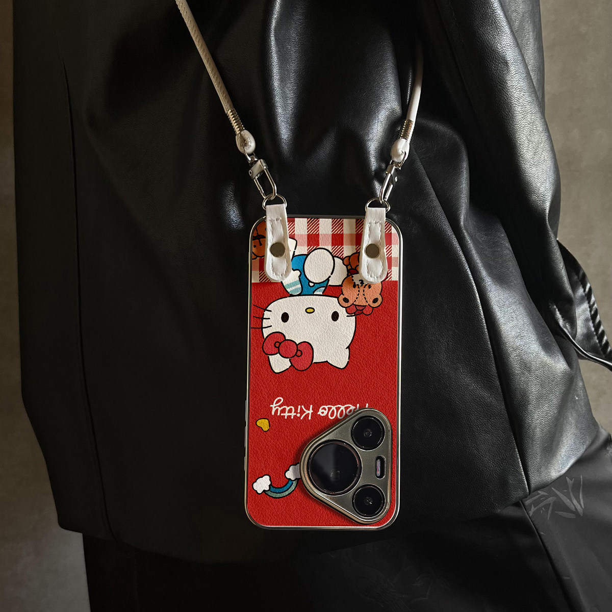 适用于华为Pura70pro手机壳新款野餐KT猫Mate60/70pro十套50/40全包防摔P60/80带挂绳Nova14ultra/13/12外7/9