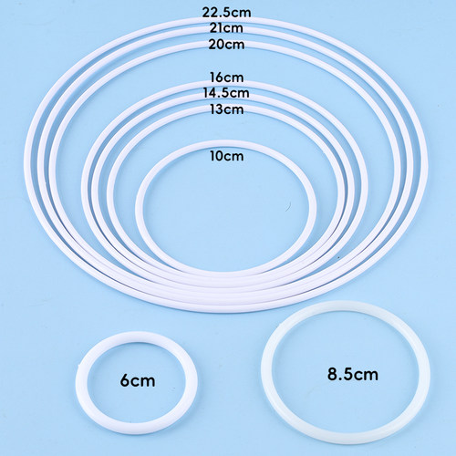 白色塑料圆环圈diy手工花环配件捕梦网材料包车仔挂件装饰塑料圈