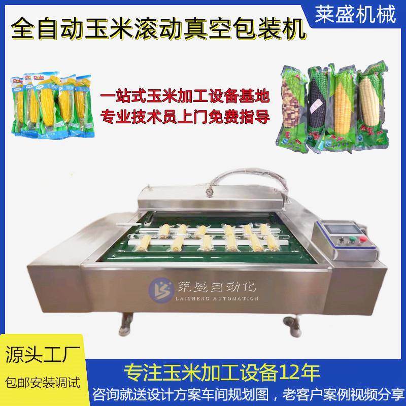 黑玉米真空包装机 紫糯玉米加工设备 黄糍粑连续滚动式真空包装机