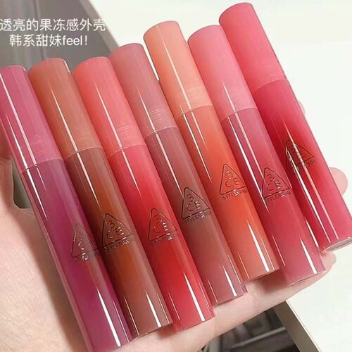 3ce小蜜勺滴光唇蜜水滴晶亮唇釉水光镜面凝胶果冻显白豆沙红茶女