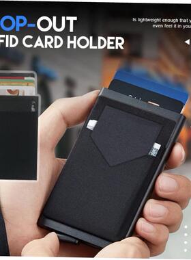 Rfid Smart Wallet Card Holder Metal Thin Slim Men Women Wall