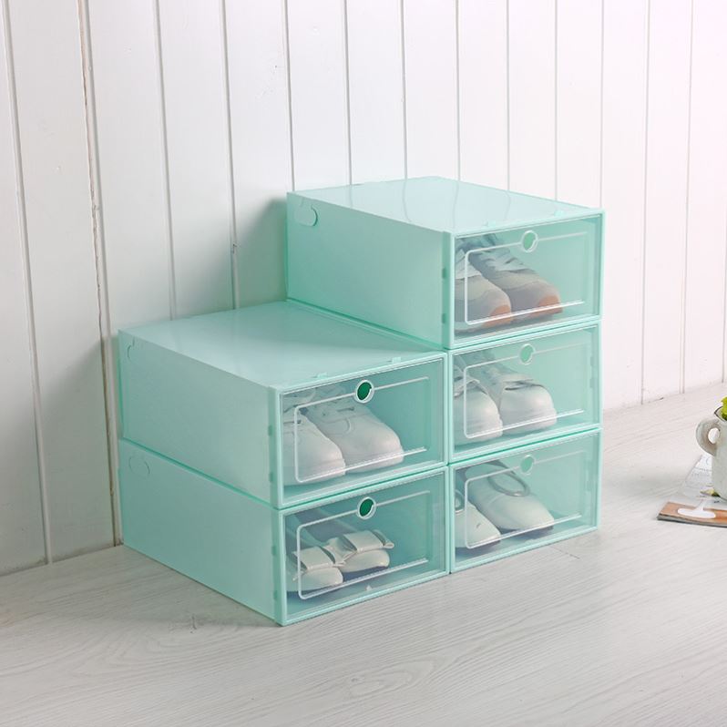 3PCS Transparent plastic shoe box dustproof Shoes cabinet
