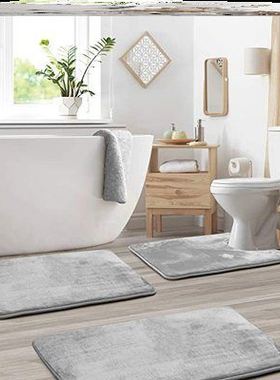 浴室地垫Floor Mat Door Mat Bathroom Carpet Toilet Seat Cover