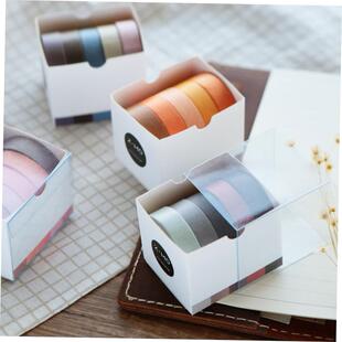 5Rolls/box Solid Color Washi Tape Set Decorative Masking Tap