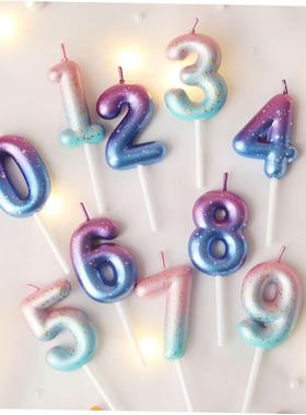 birthday cake digital candles party decoration card Number