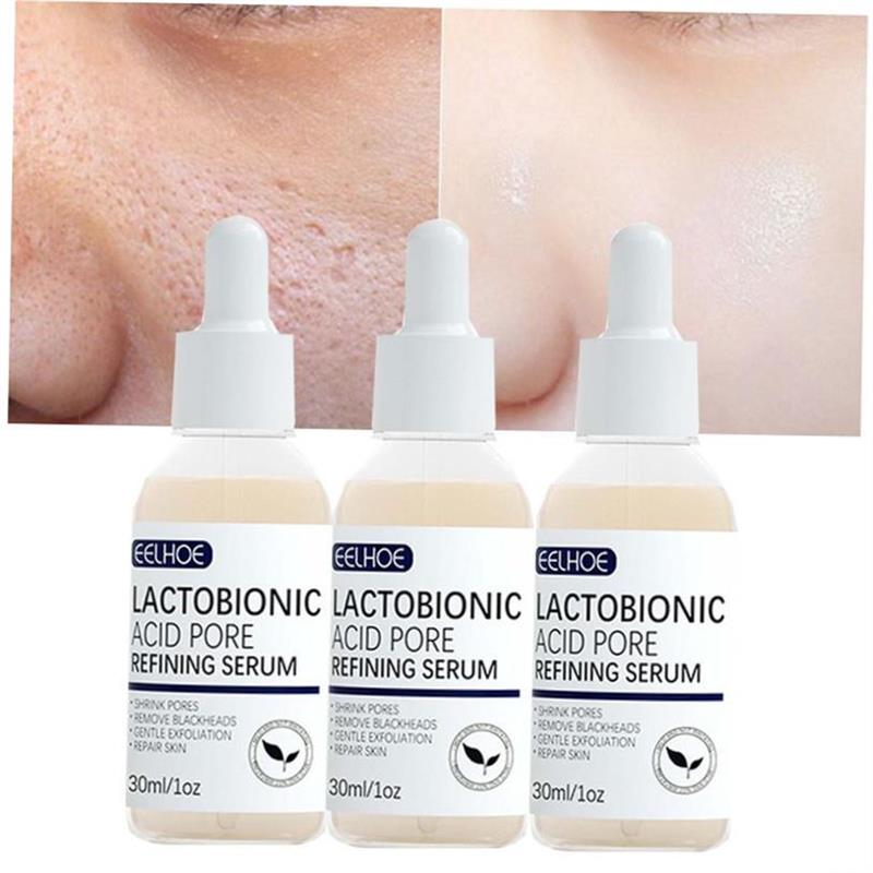 3pcs Lactobionic Acid Pore Shrink Face Serum Hyaluronic Acid