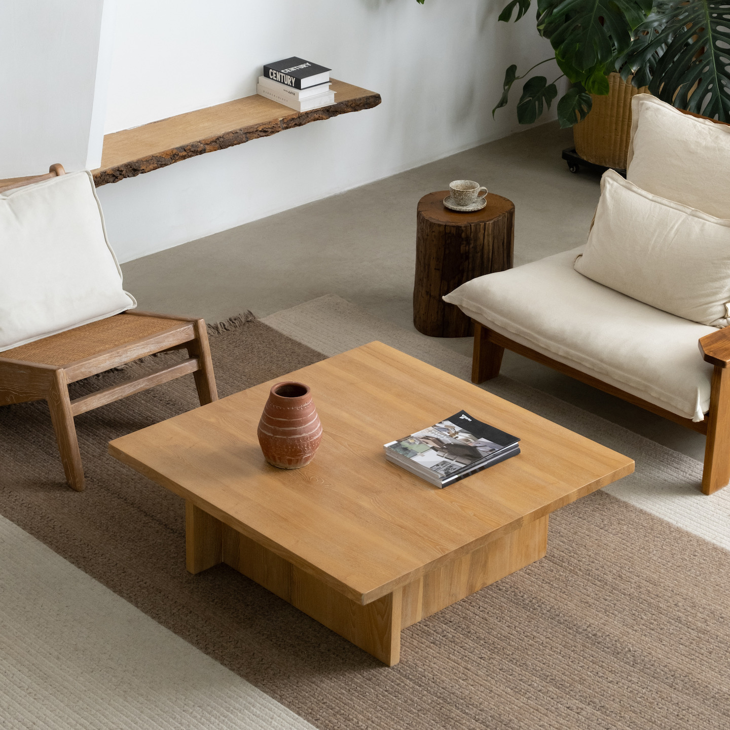 木有作为白蜡木抓粗做旧美式复古实木方形茶几别墅客厅极简大茶几