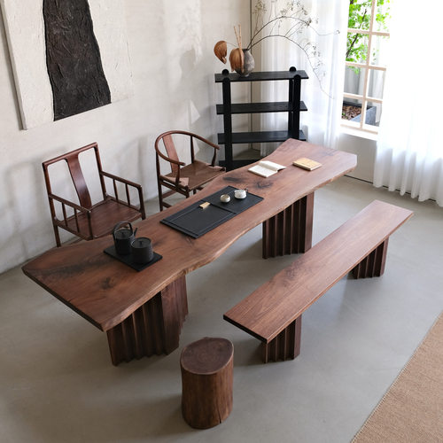 木有作为黑胡桃实木大板茶桌