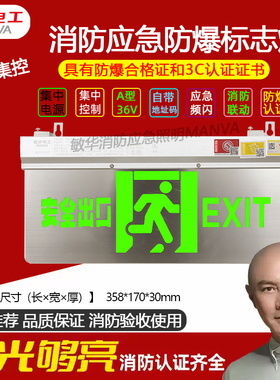 敏华集中控制A型防爆应急灯EX安全出口疏散指示灯IP67防水应急灯
