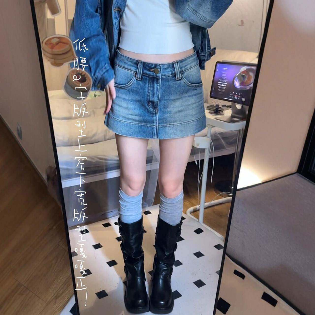 辣妹穿搭牛仔半身裙女大尺码胖mm高腰显瘦a字短裙女士2026新款裙