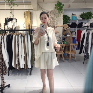 晓溪服饰韩系慵懒露肩气质宽松慵懒长袖显瘦衬衫裙裤时尚两件套装