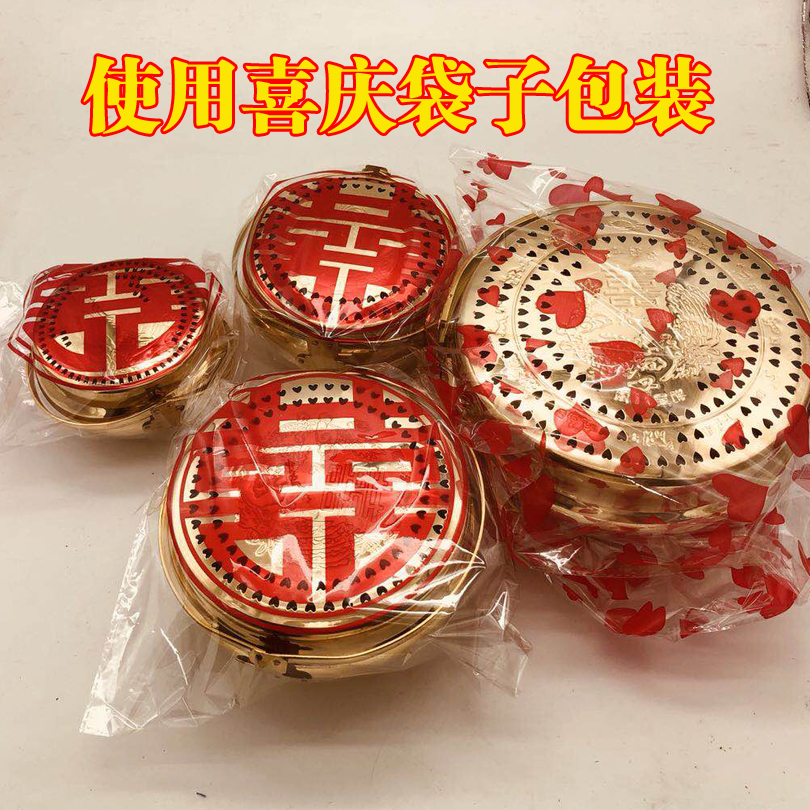 婚庆用品铜火炉婚礼火冲结婚火铳囱暖手脚炉铜火盆旺火盘陪嫁嫁妆