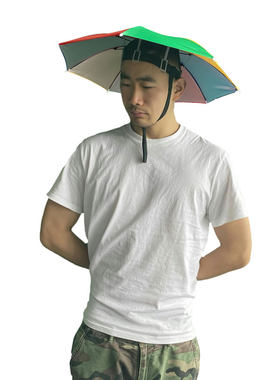 小号头戴式伞帽遮阳雨防风防晒