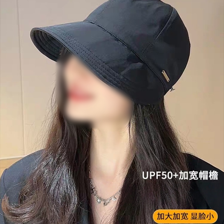 网红同款防晒帽子女遮阳渔夫帽防紫外线春夏季遮脸鸭舌百搭新款