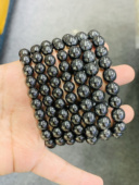 天然赤铁矿手链手串也叫黑胆石手链手串圆珠男女同款 生日礼物