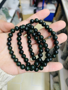 绿砂石手链手串4-8mm圆珠简约百搭生日礼物手串