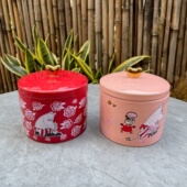 芬兰白色精灵小河马姆明亚美装 饰罐治愈卡通复古收纳罐陶瓷罐子