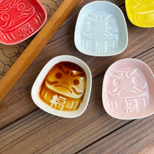 树下盒 日式招福浮雕凶神恶煞达摩陶瓷味碟芥末酱油碟调料碟器皿