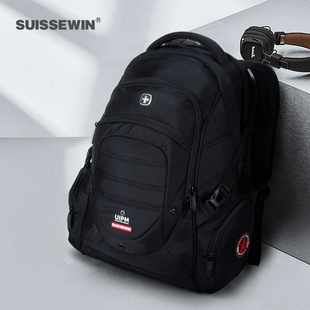 祥兴箱包SUISSEWIN大容量背包户外旅行包结实厚实中学书包电脑包