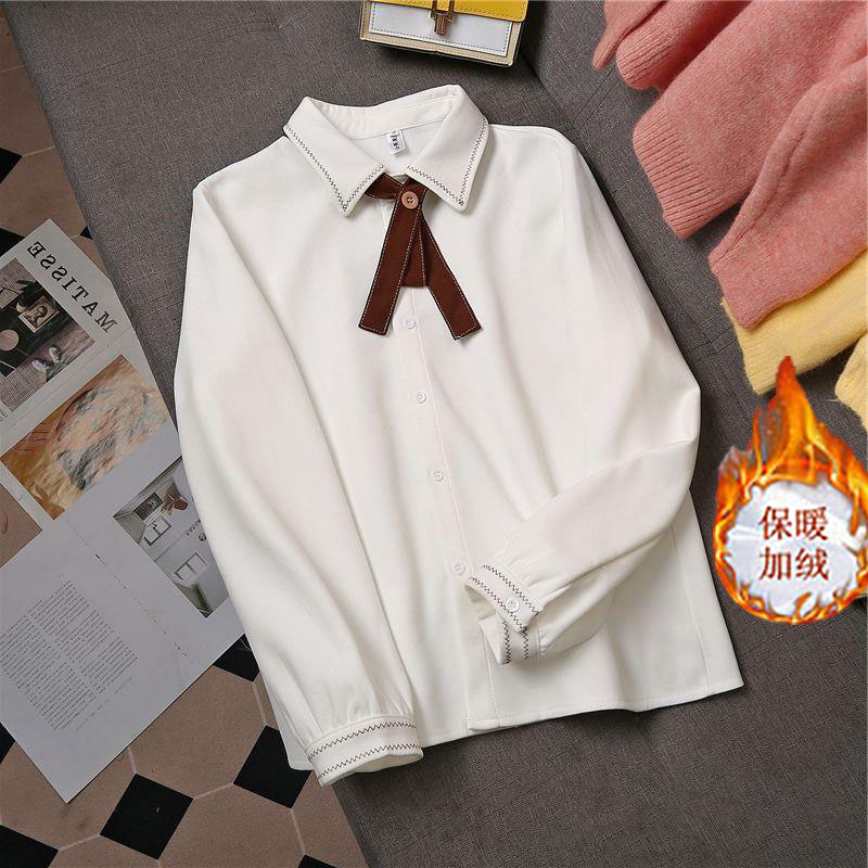 加绒衬衫女高级感轻奢减龄洋气