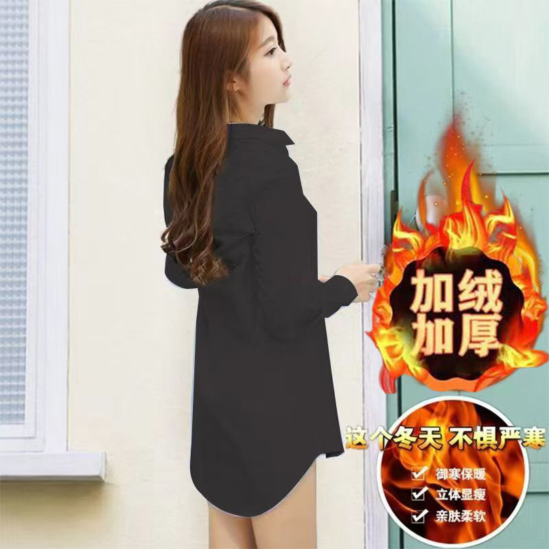 加绒衬衫女士衬衣女款2025新款