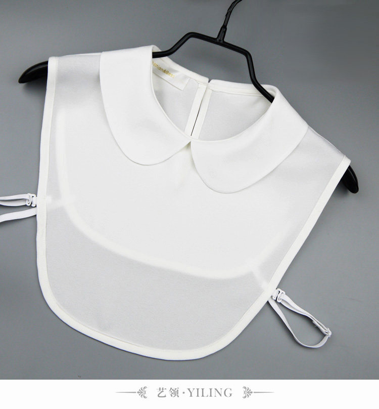 可爱减龄百搭OL雪纺厚薄款假领圆领娃娃领黑白色春秋冬包邮