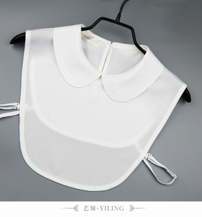 包邮 可爱减龄百搭OL雪纺厚薄款 假领圆领娃娃领黑白色春秋冬